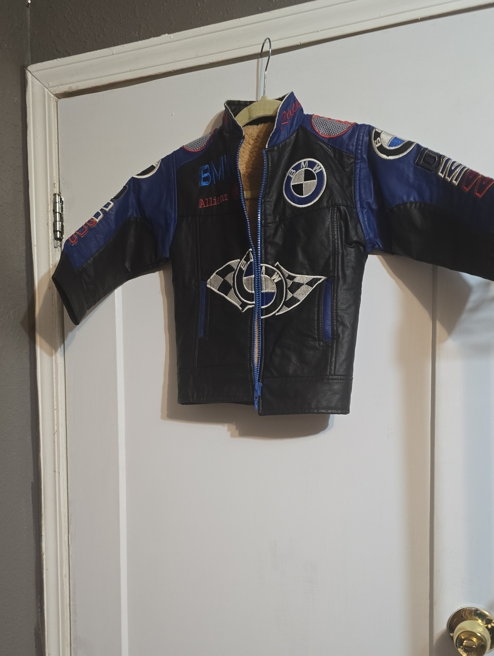BMW Black and Blue Kids Racing Jacket